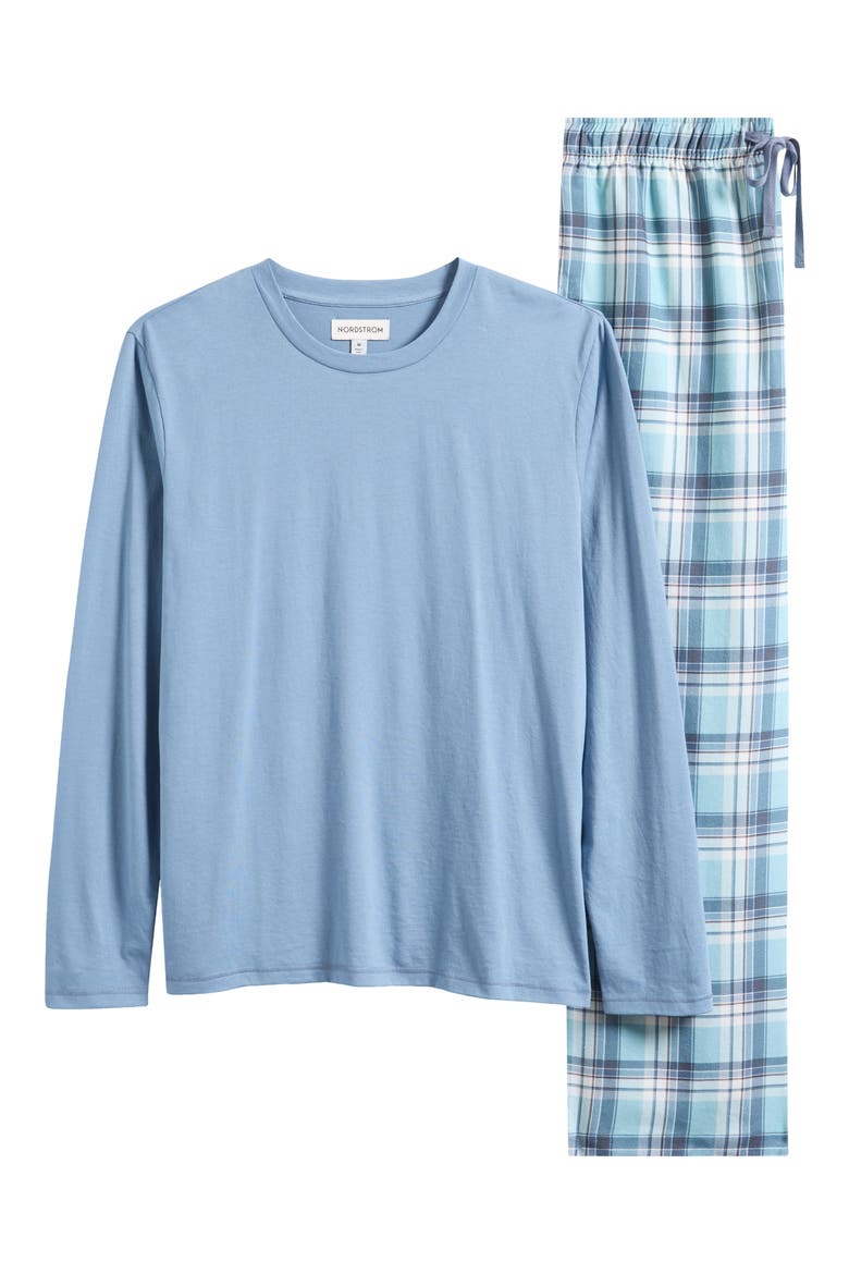 Flannel Pajamas, Main, color, BLUE ADAM PLAID