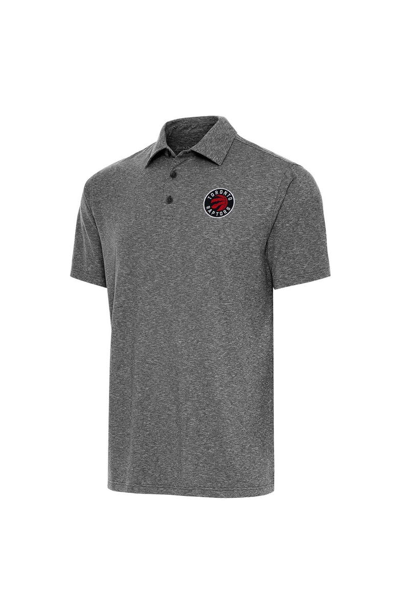 ANTIGUA Men's Antigua  Heather Black Toronto Raptors Par Polo, Alternate, color, 