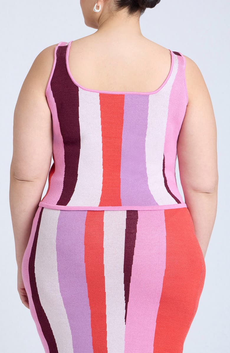 ELOQUII Stripe Intarsia Crop Sweater Tank, Alternate, color,