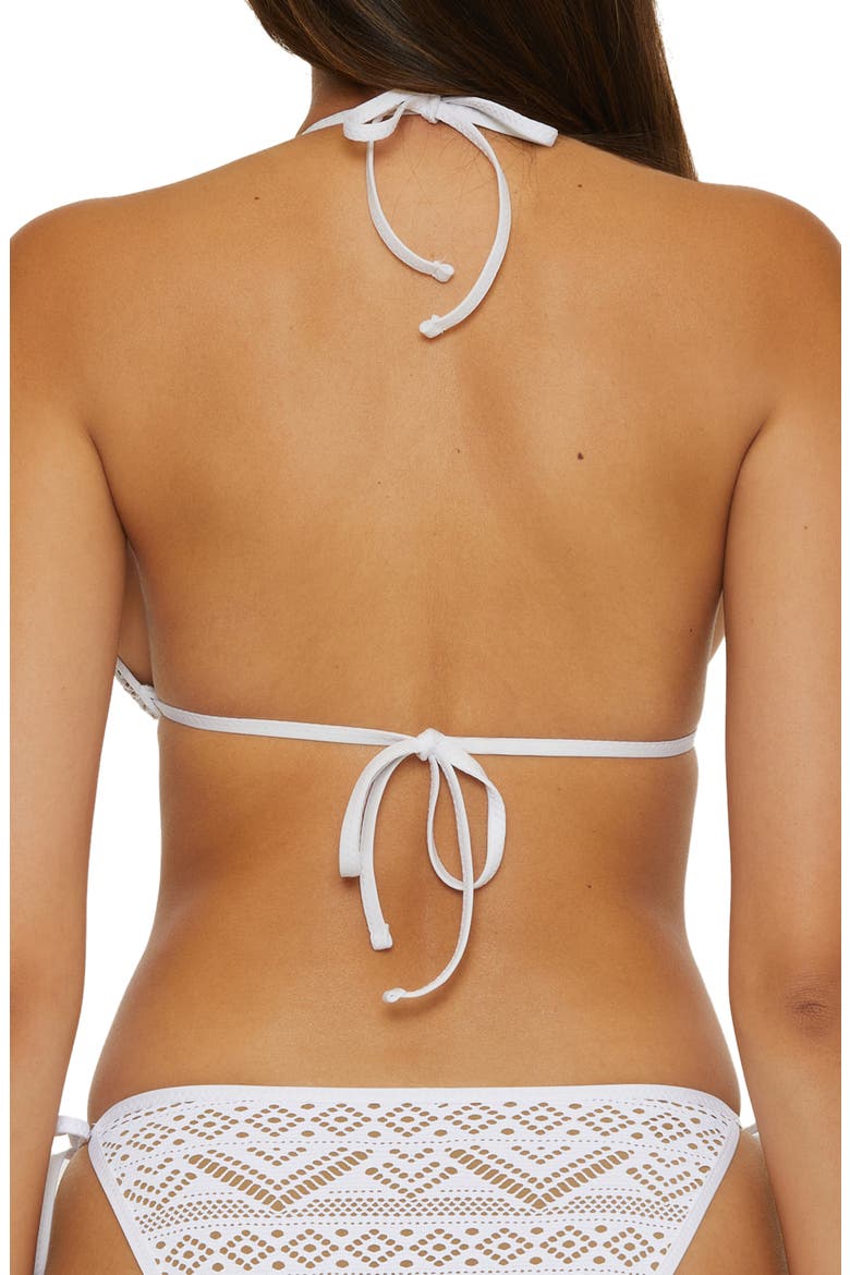 Color Play Triangle Bikini Top, Alternate, color, WHITE/ TAN