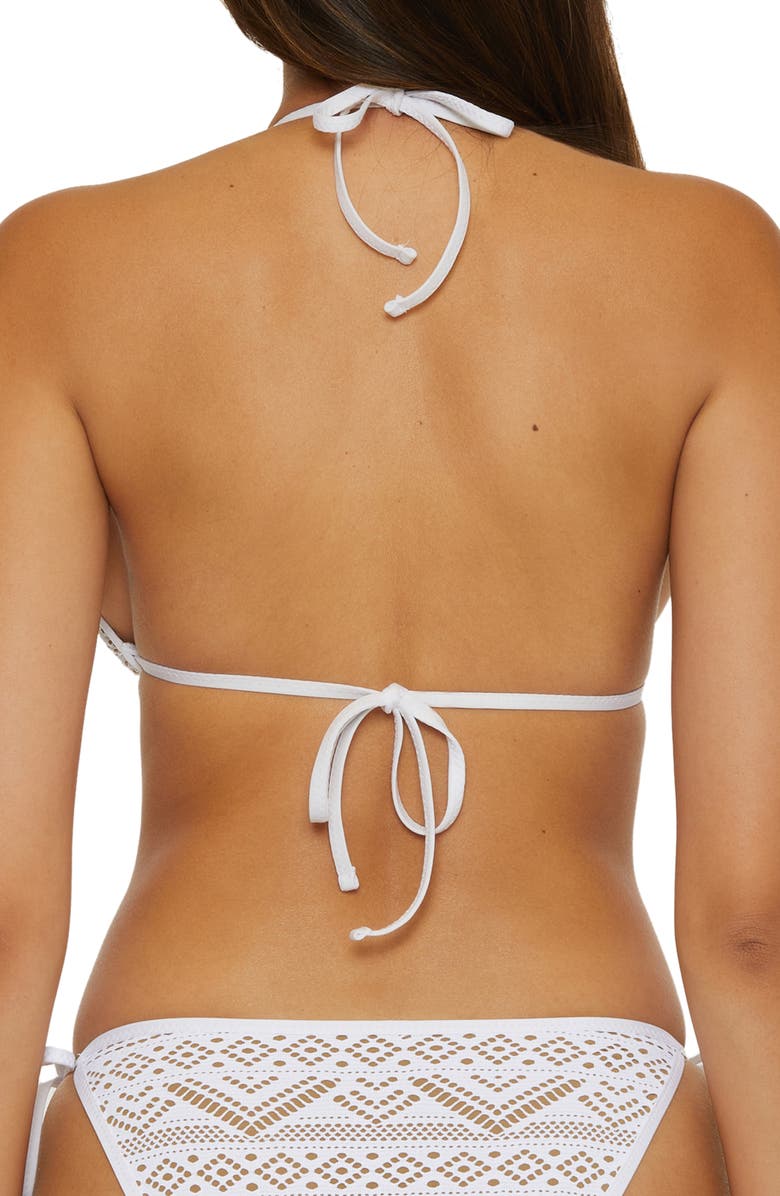 Becca Color Play Triangle Bikini Top, Alternate, color, White/ Tan