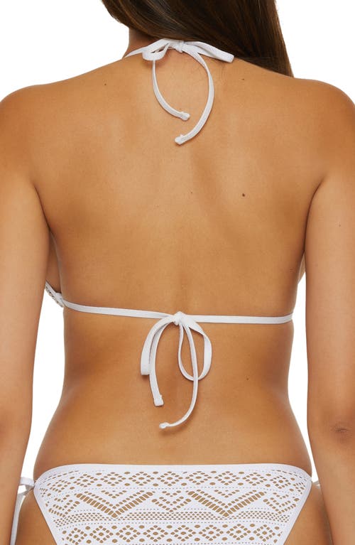 Becca Color Play Triangle Bikini Top In White/tan