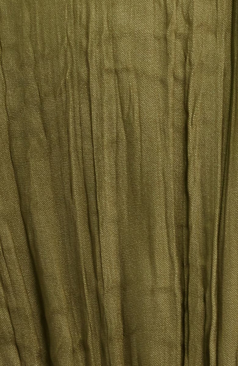 Eliza J Tie Waist V-Neck Midi Dress, Alternate, color, Olive