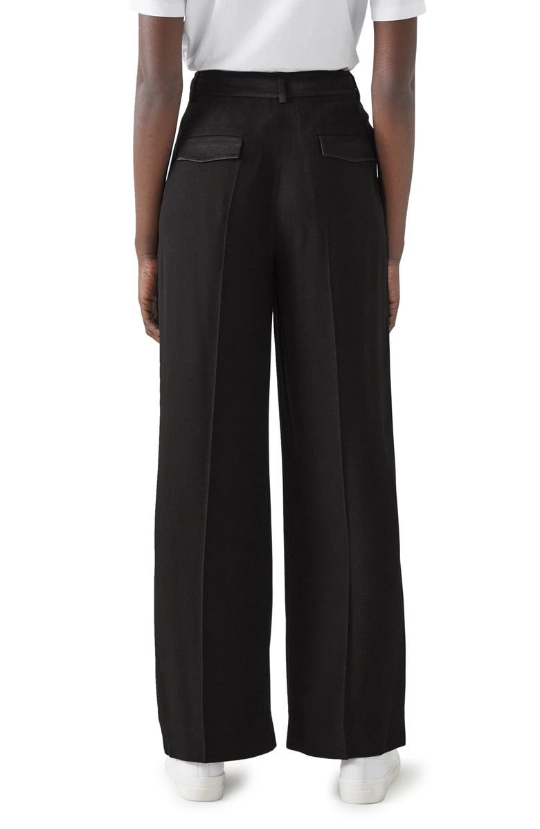 LK Bennett Kelsey Pleat Front Crepe Pants, Alternate, color, Black