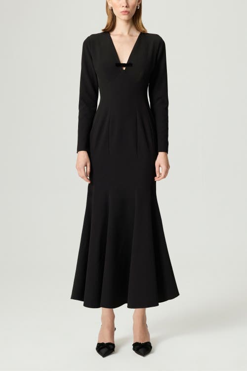 Nocturne Bow Detail Mermaid Maxi Dress In Black