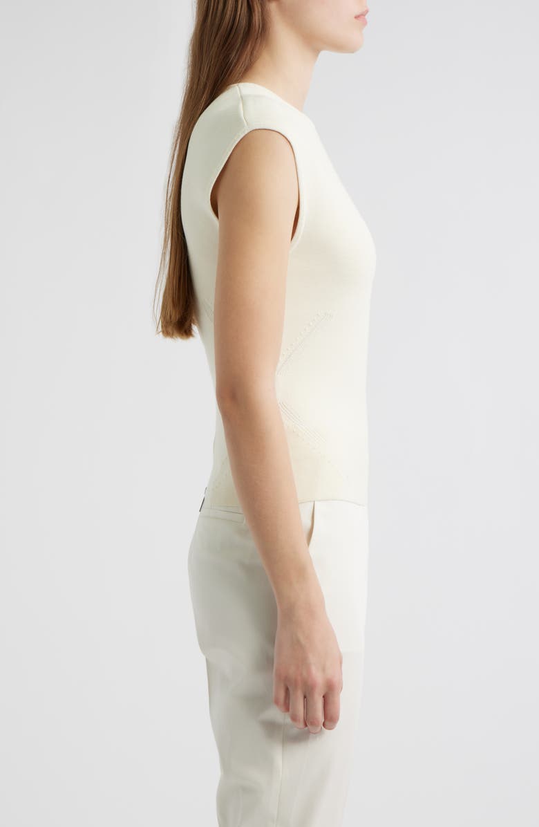 BOSS Farmera Zip Back Knit Top, Alternate, color, Soft Cream