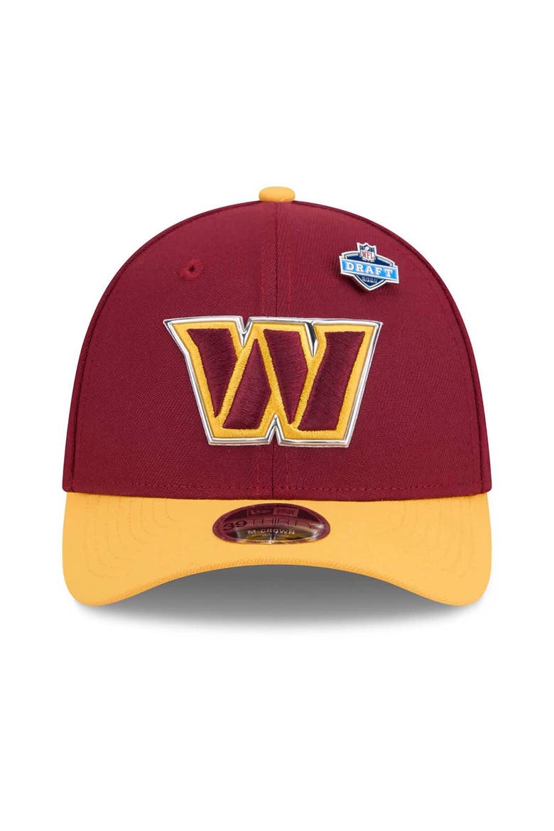Men's New Era  Burgundy/Gold Washington Commanders 2026 NFL Draft 39THIRTY M-Crown Flex Hat, Alternate, color, Burgundy