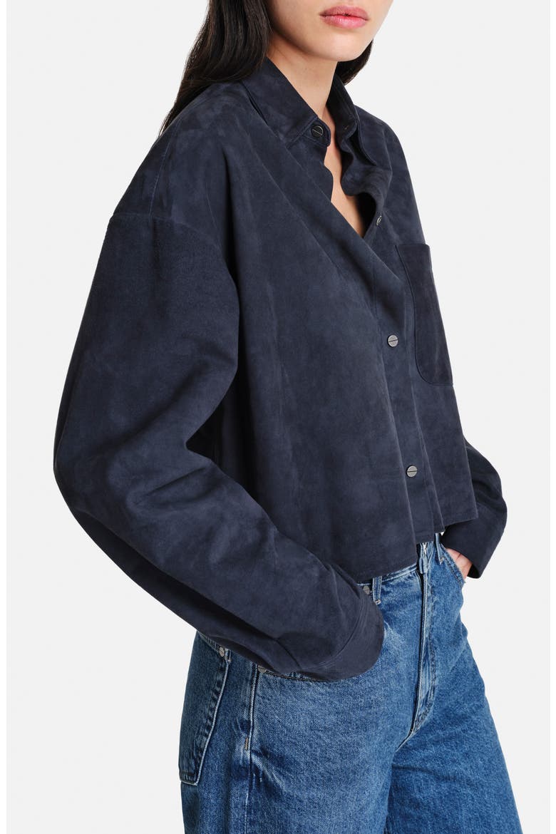 Little Big Joe Suede Snap-Up Shirt, Alternate, color, MIDNIGHT