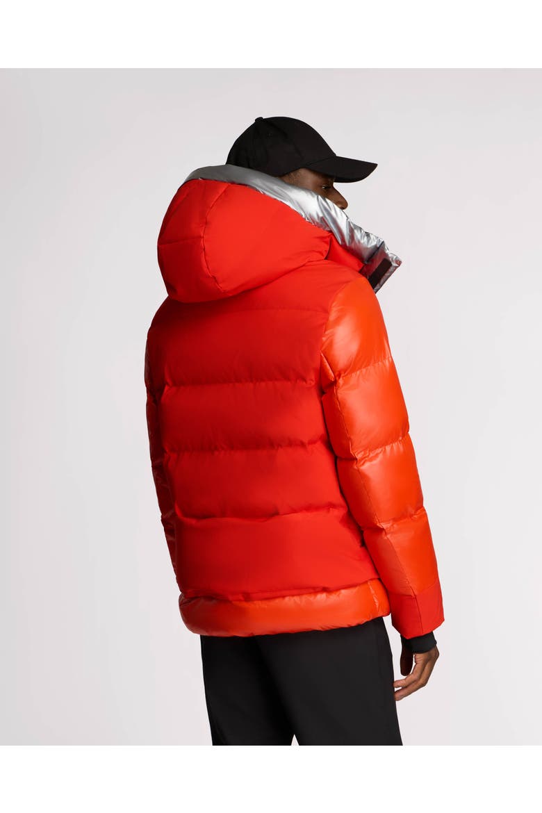 Farlin Mixed Media Relaxed Fit Puffer with Removable Hood, Alternate, color, Safety Orange
