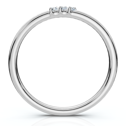 Bliss Diamond Delicate Diamond 3-stone Minimalist Anniversary Wedding Ring 14k Gold Lab Grown In Silver