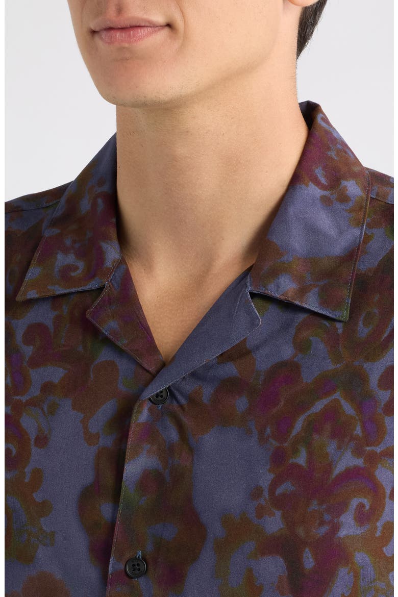 Didcot Ornate Blur Camp Shirt, Alternate, color, BLUE / BROWN