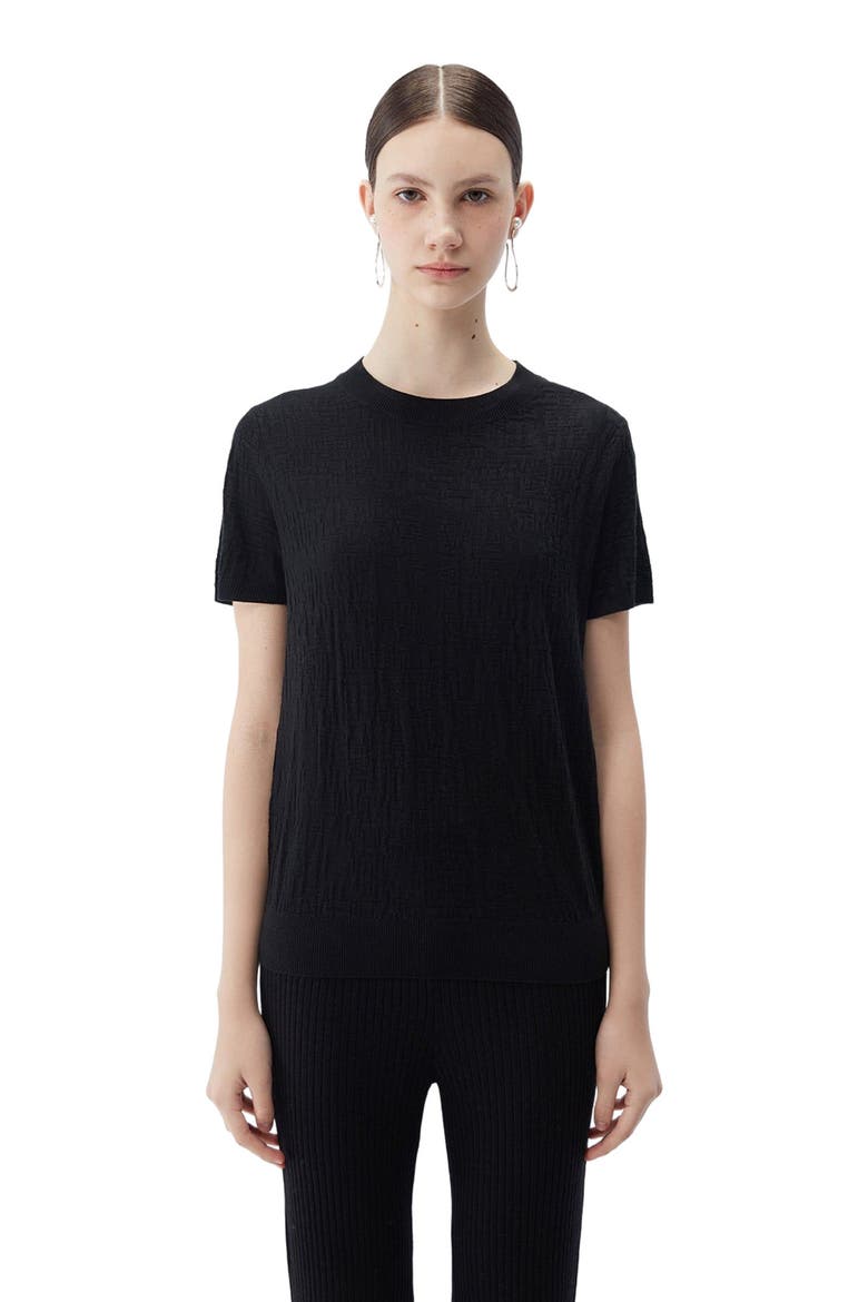 Silk Cashmere T-Shirt, Main, color, black