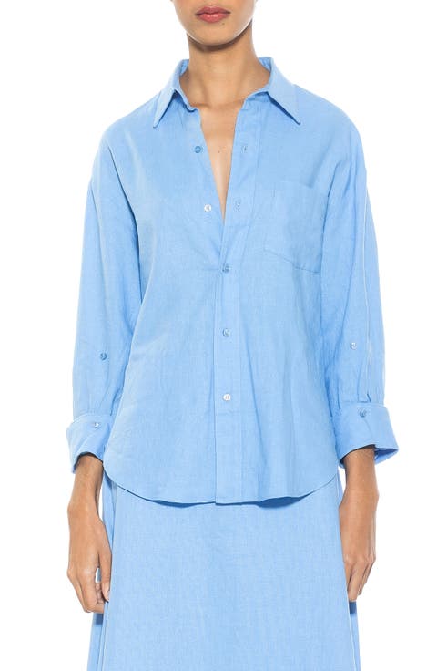 Amber Oversize Linen & Cotton Button-Up Shirt