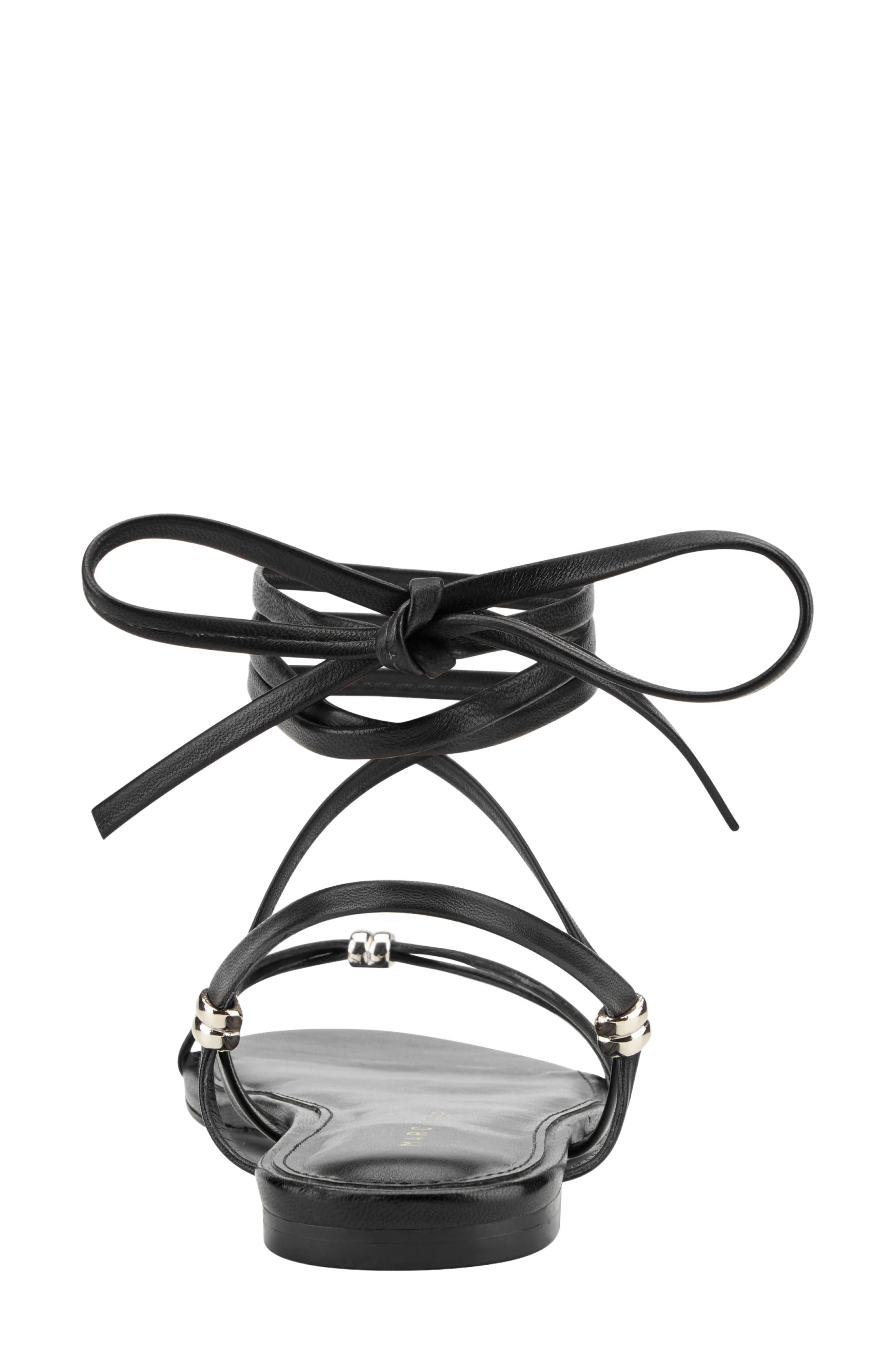 Marc Fisher LTD Este Ankle Wrap Sandal, Alternate, color, Black