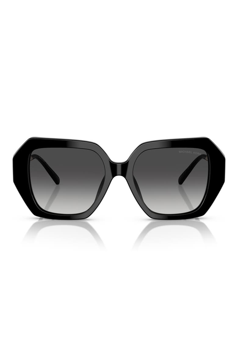 54mm Gradient Square Sunglasses, Main, color, BLACK