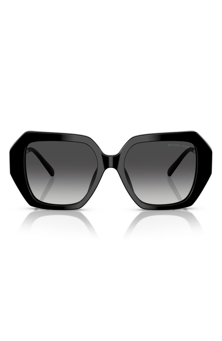 Michael Kors 54mm Gradient Square Sunglasses, Main, color, Black