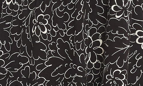 Karen Kane Floral Print Tiered Sleeveless Midi Dress In Black Print