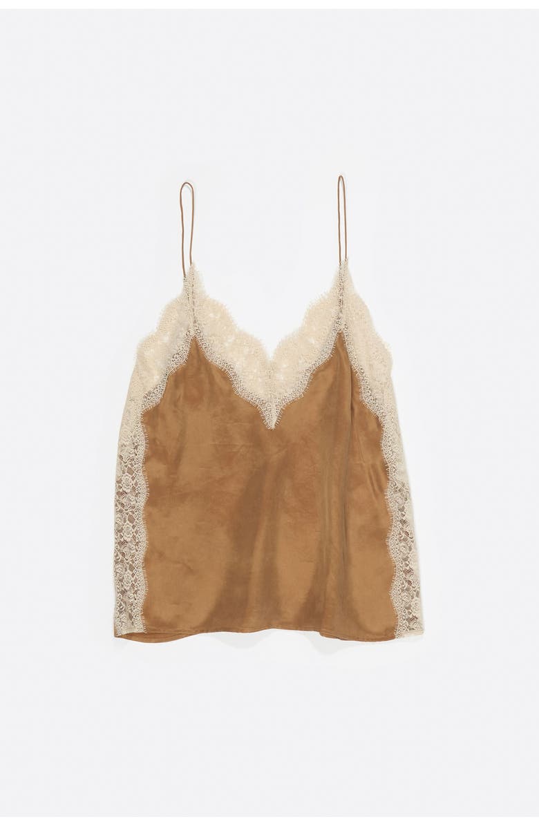 Bimba y Lola Lace Camisole Top, Alternate, color, Toffee
