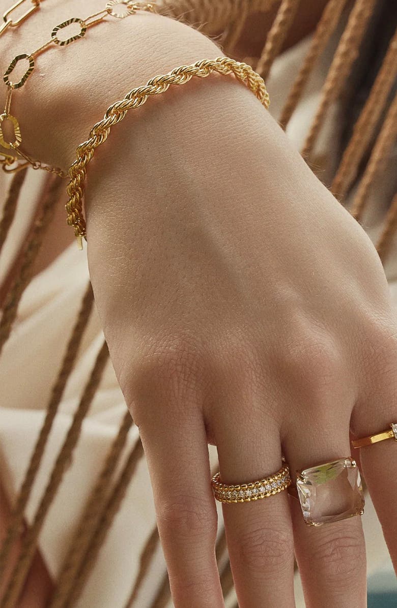 Bearfruit Jewelry Intertwined Rope Statement Bracelet, Alternate, color, Gold