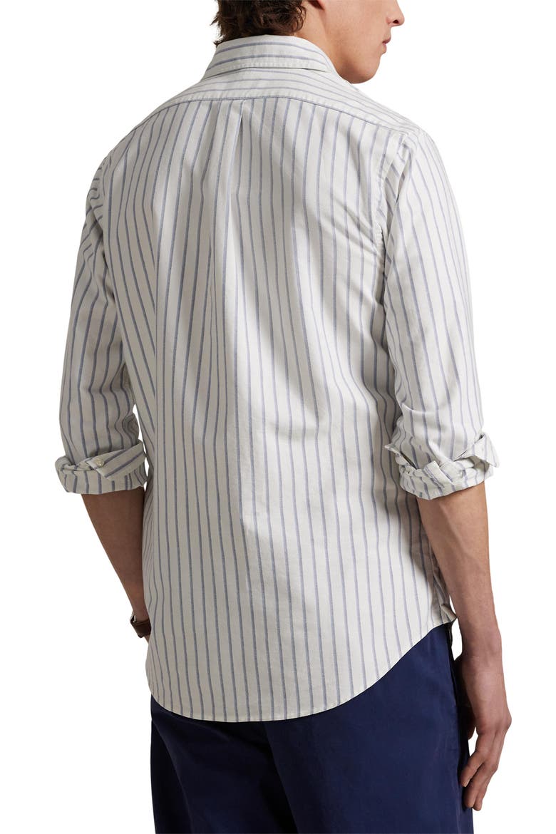Classic Fit Stripe Cotton Button-Down Oxford Shirt, Alternate, color, 6832E WHITE BLUE MULTI