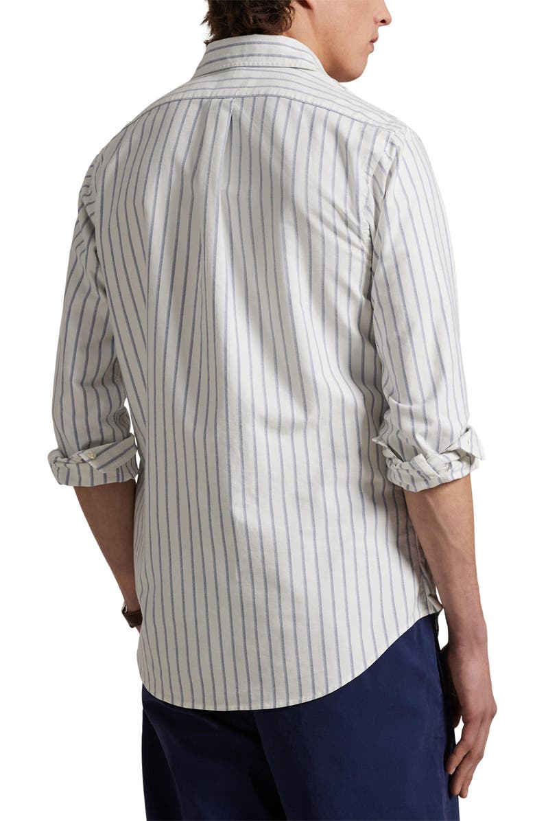 Polo Ralph Lauren Classic Fit Stripe Cotton Button-Down Oxford Shirt, Alternate, color, 6832E White Blue Multi