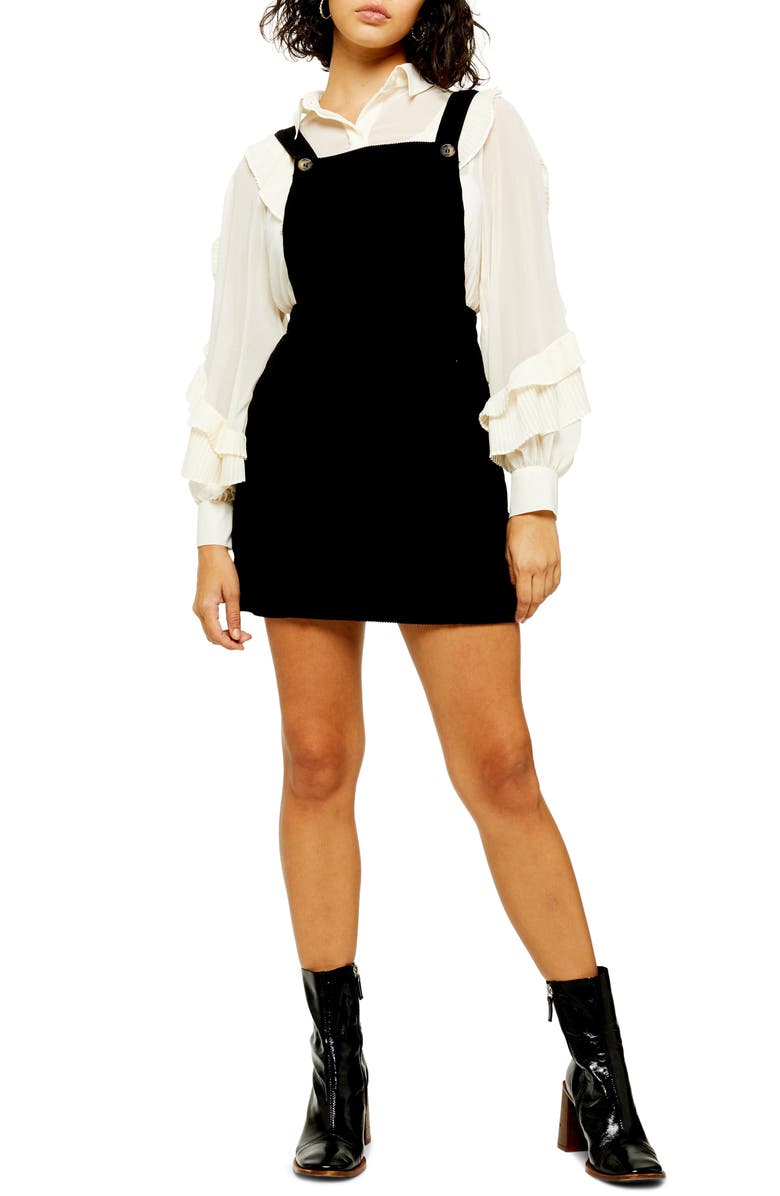 Topshop Corduroy Pinafore Dress, Main, color,