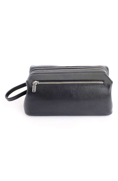 Royce New York Leather Toiletry Bag In Black