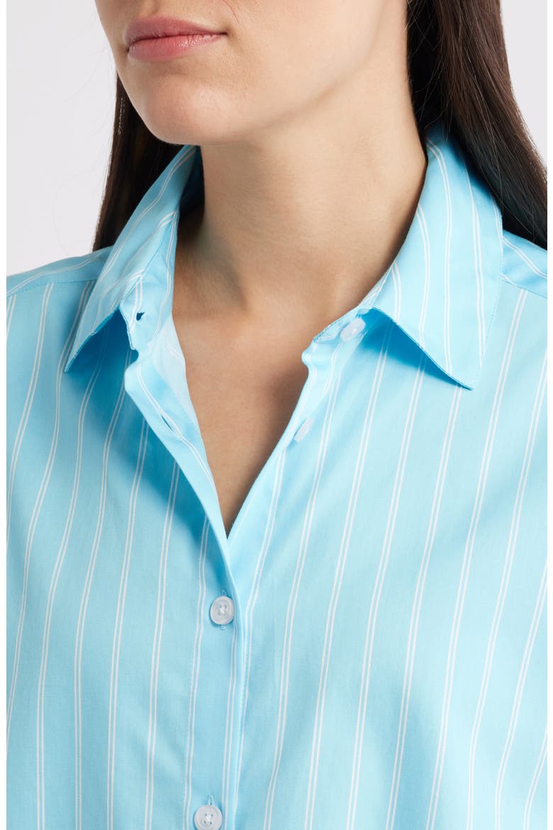 Alexis Stripe Poplin Shirt, Alternate, color, BLUE LAGOON