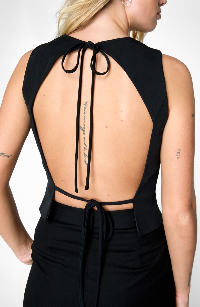 NASTY GAL Bow Front Backless Waistcoat, Alternate, color,
