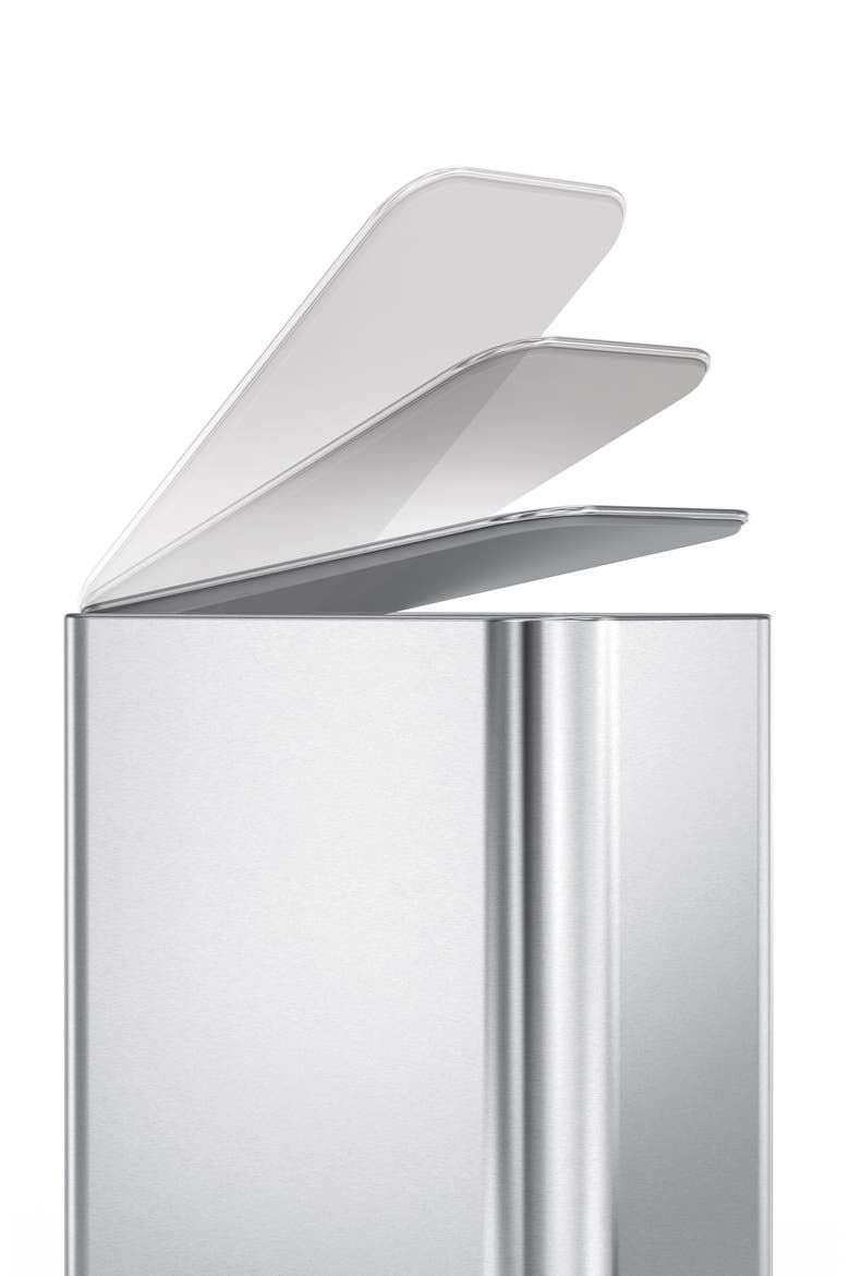 5L slim step can, Alternate, color, BRUSHED STAINLESS STEEL