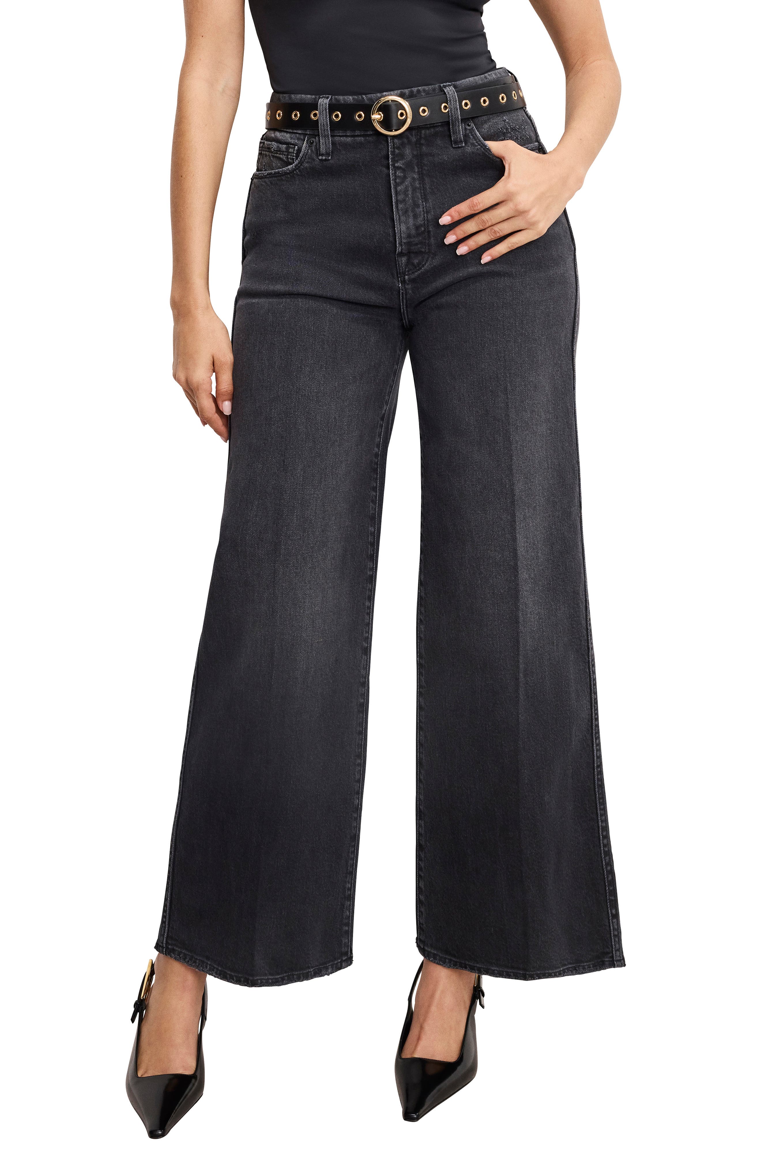 Good American Good Skate Wide Leg Jeans