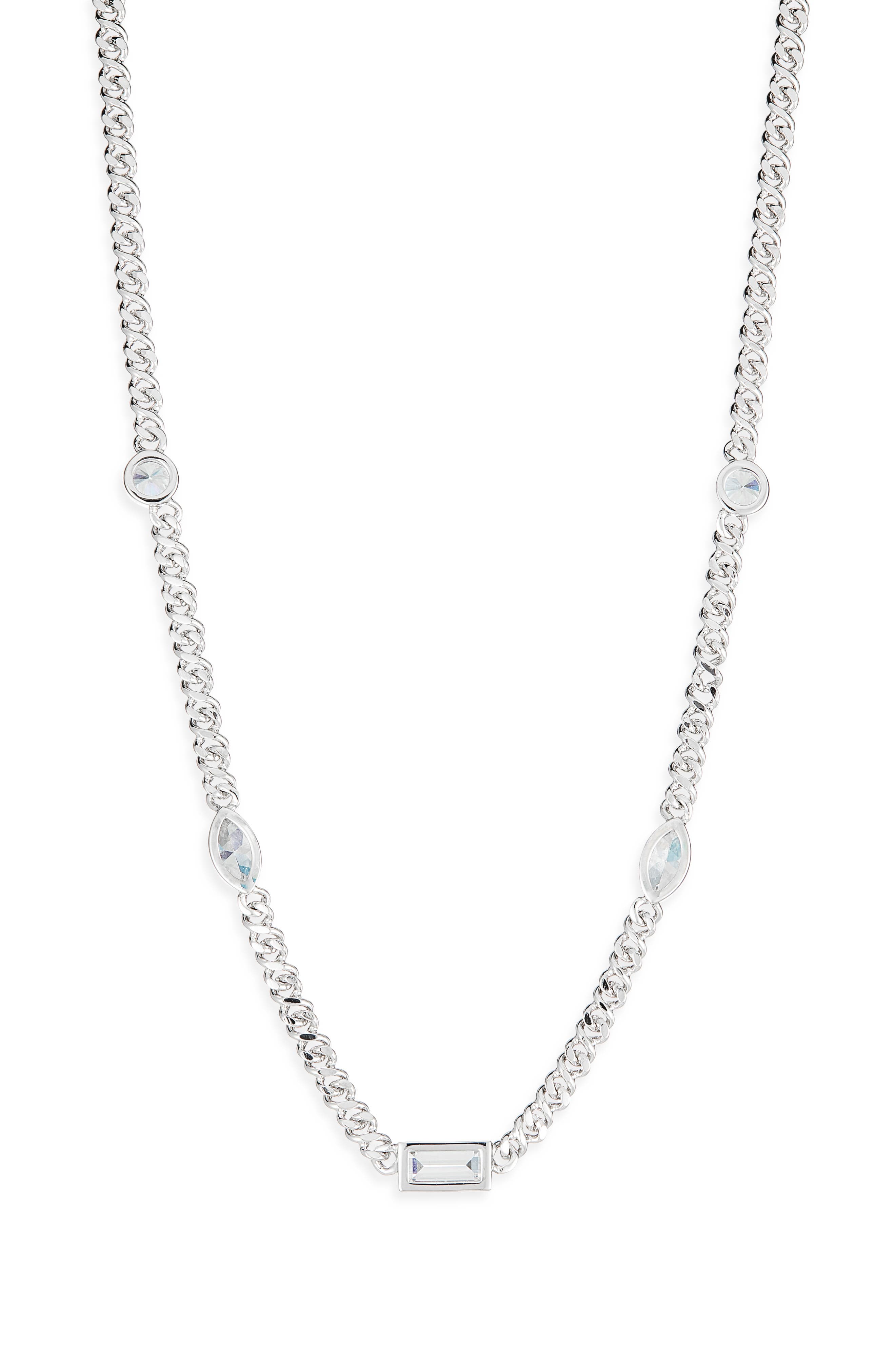 Nadri Coco Cubic Zirconia Station Chain Necklace