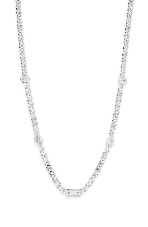 Coco Cubic Zirconia Station Chain Necklace