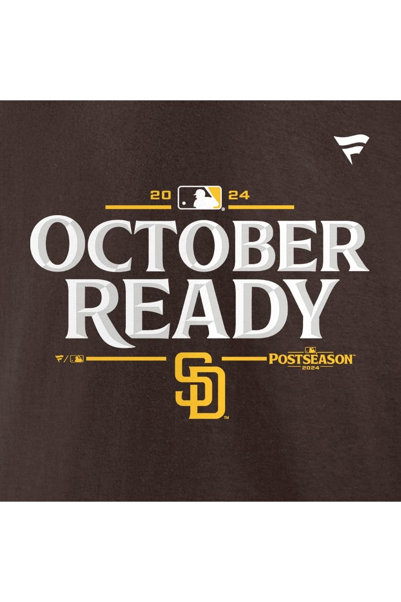 Men's Fanatics  Brown San Diego Padres 2024 MLB Postseason Locker Room T-Shirt, Alternate, color, Brown