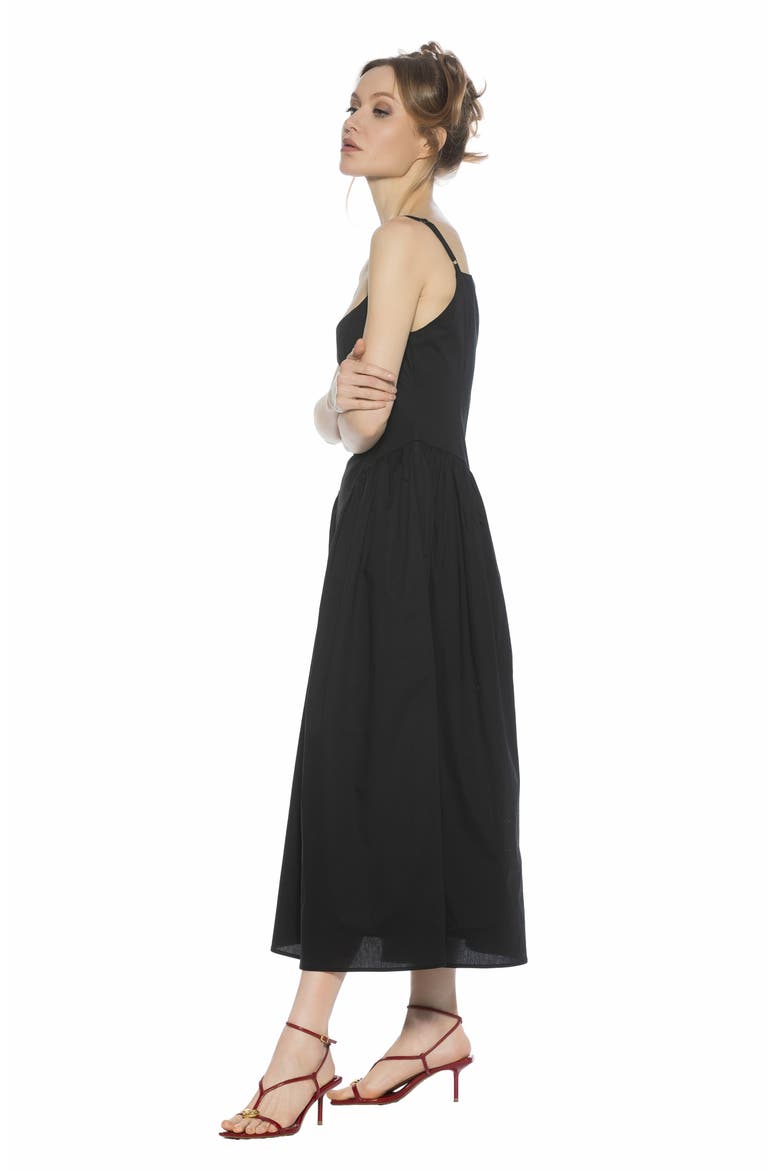 Thalassa Midi Dress, Alternate, color, BLACK