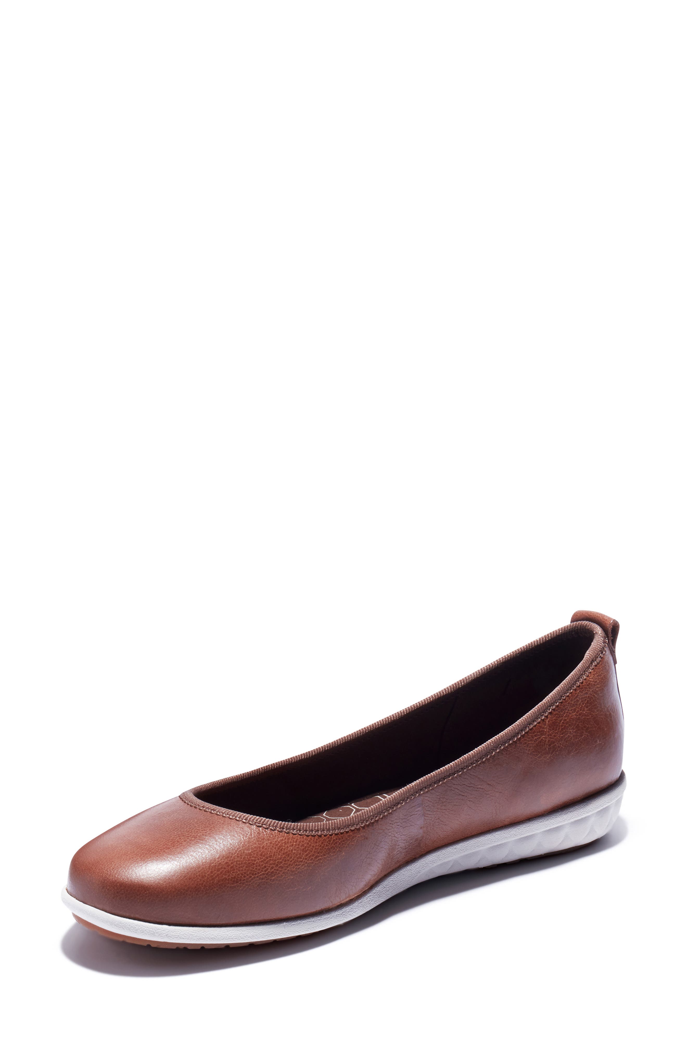 Bradstreet Ultra Ballerina Flat, Alternate, color, MEDIUM BROWN FULL GRAIN