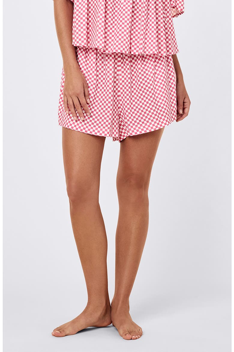 Anais Gathered Short Pajamas, Main, color, RASPBERRY