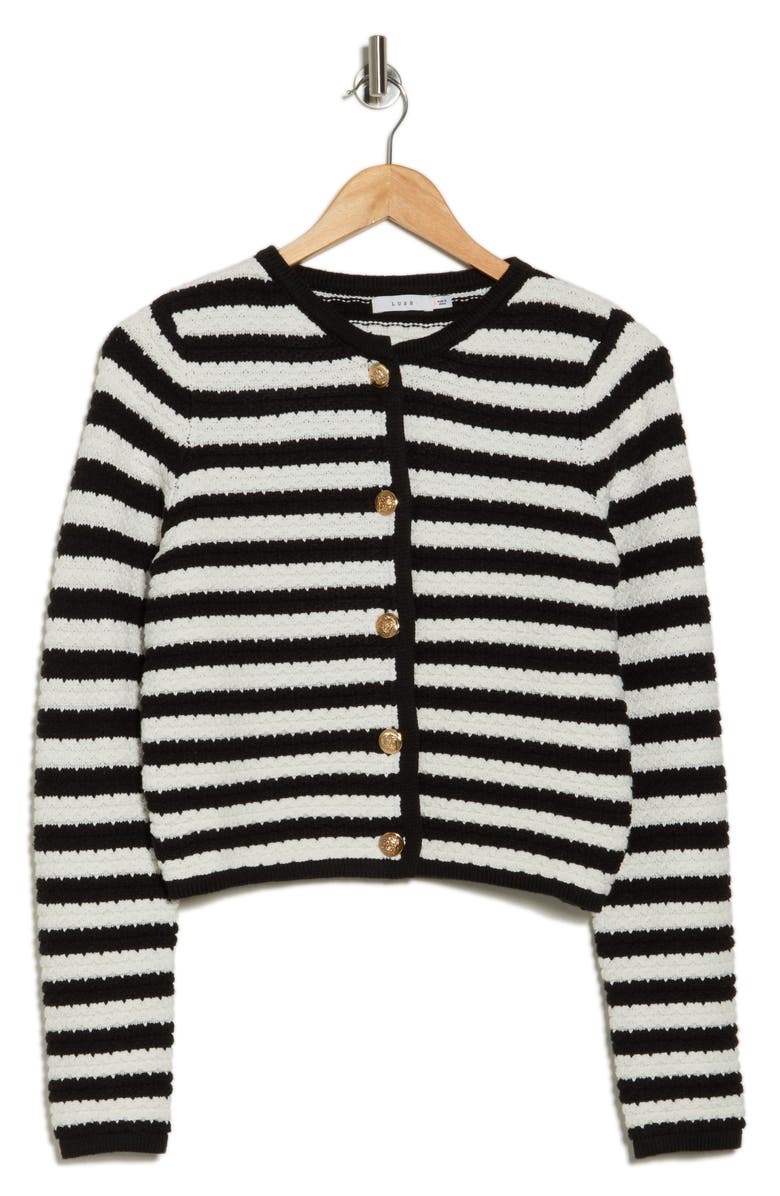 Lush Stripe Formal Cardigan, Alternate, color, 