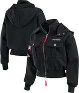 WEAR by Erin Andrews Women's WEAR by Erin Andrews  Black Kansas City Chiefs Patch Pocket Bomber Jacket