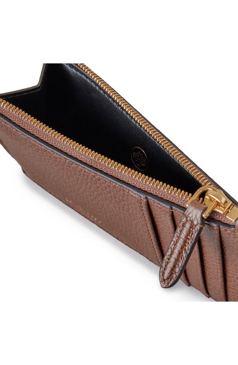 Mulberry Continental Zip Leather Card Holder, Alternate, color, Oak
