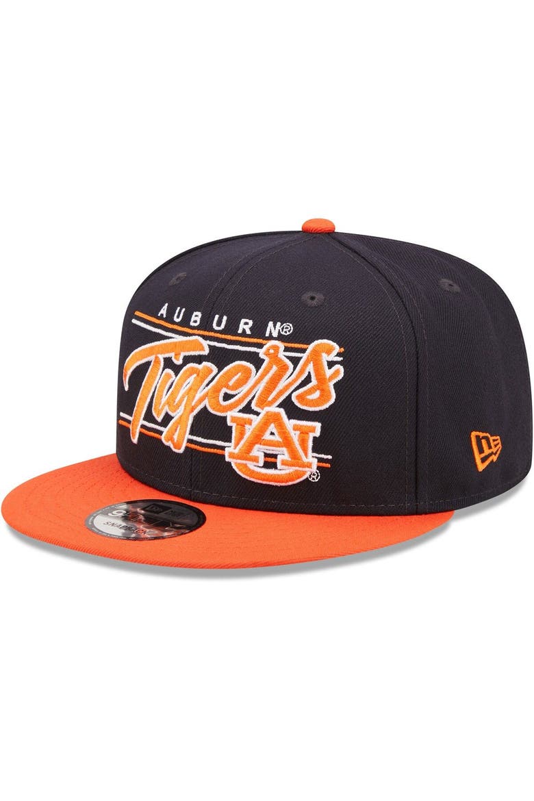 Men's New Era Navy Auburn Tigers Team Script 9FIFTY Snapback Hat, Main, color, Navy