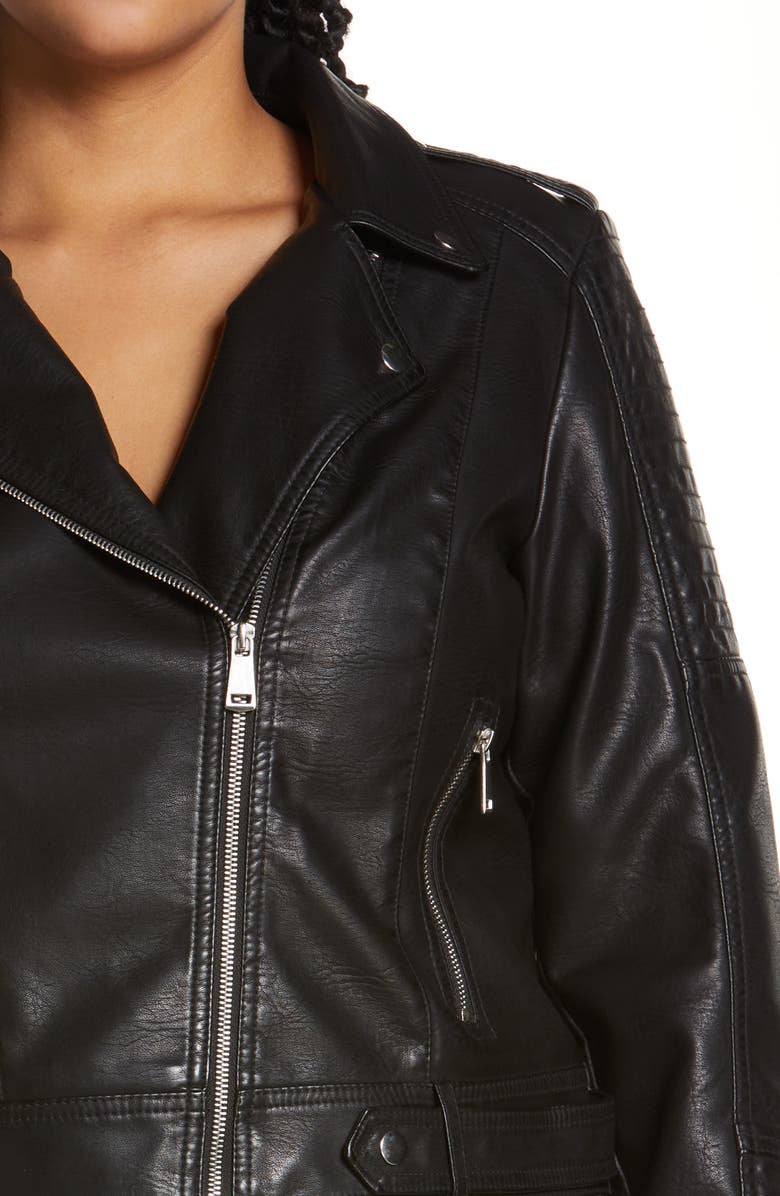 VERO MODA CURVE Kerri Faux Leather Crop Jacket, Alternate, color,