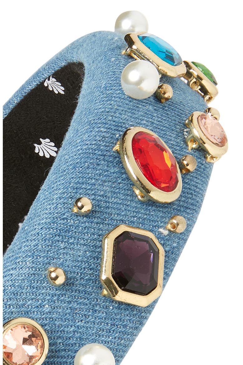 Alice Jewel Bezel Denim Headband, Alternate, color, LIGHT DENIM