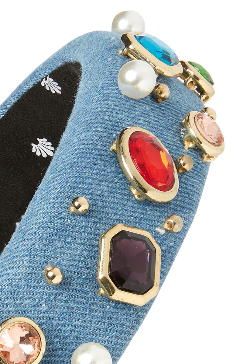 Lele Sadoughi Alice Jewel Bezel Denim Headband, Alternate, color,