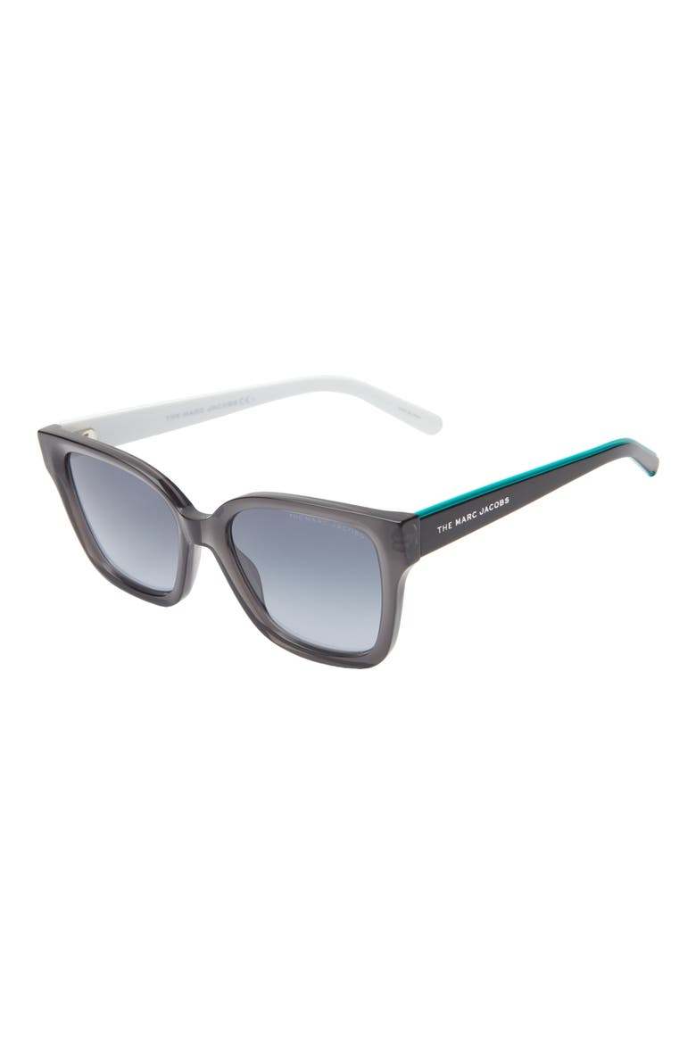 53mm Rectangle Sunglasses, Alternate, color, GREY BLACK