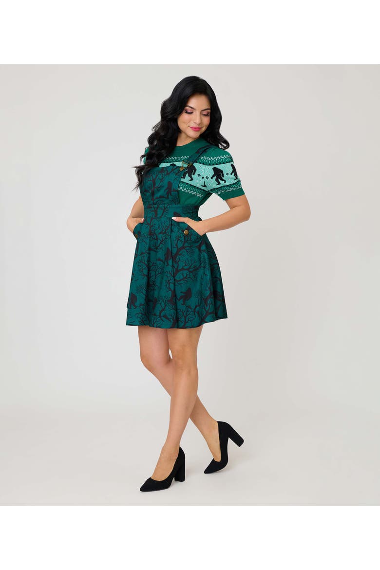 Paige Sweater, Alternate, color, Green Sasquatch Print