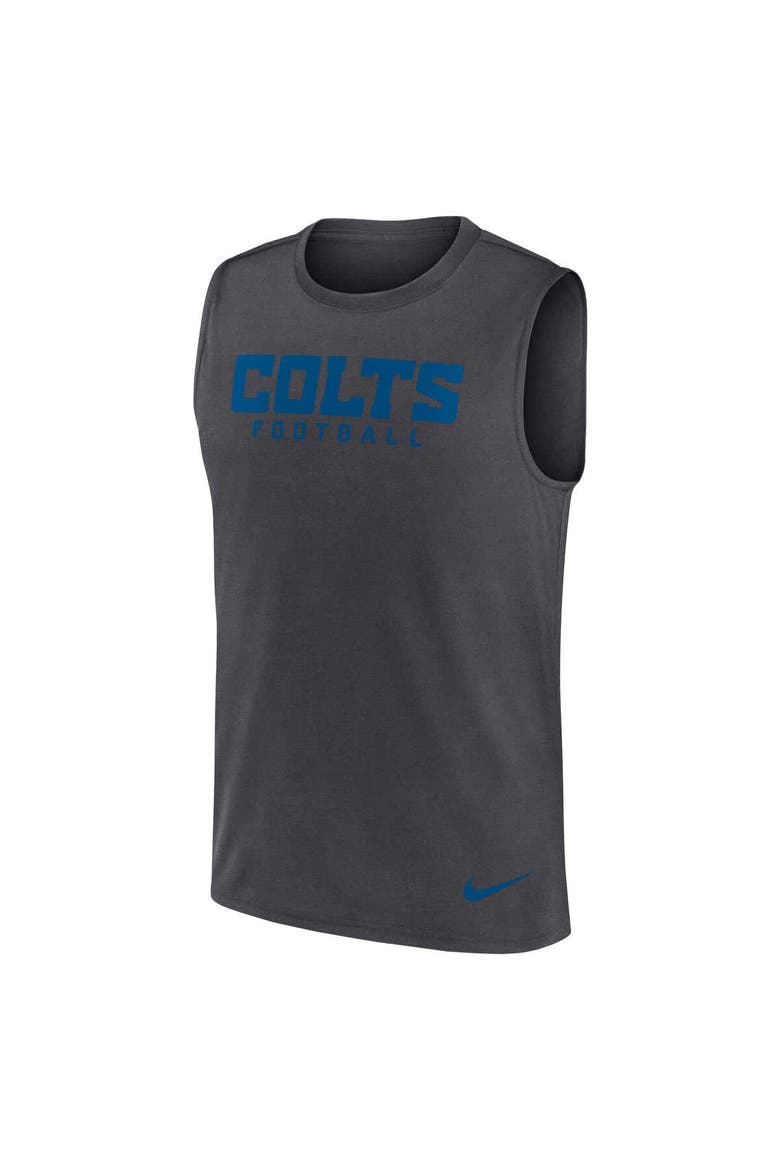 Men's Nike Charcoal Indianapolis Colts Primetime Legend Performance Muscle Tank Top, Alternate, color, Charcoal
