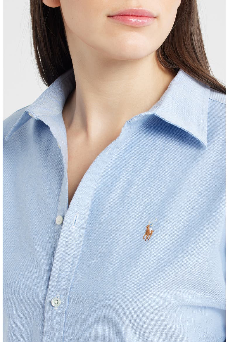 Long Sleeve Cotton Shirtdress, Alternate, color, BSR BLUE