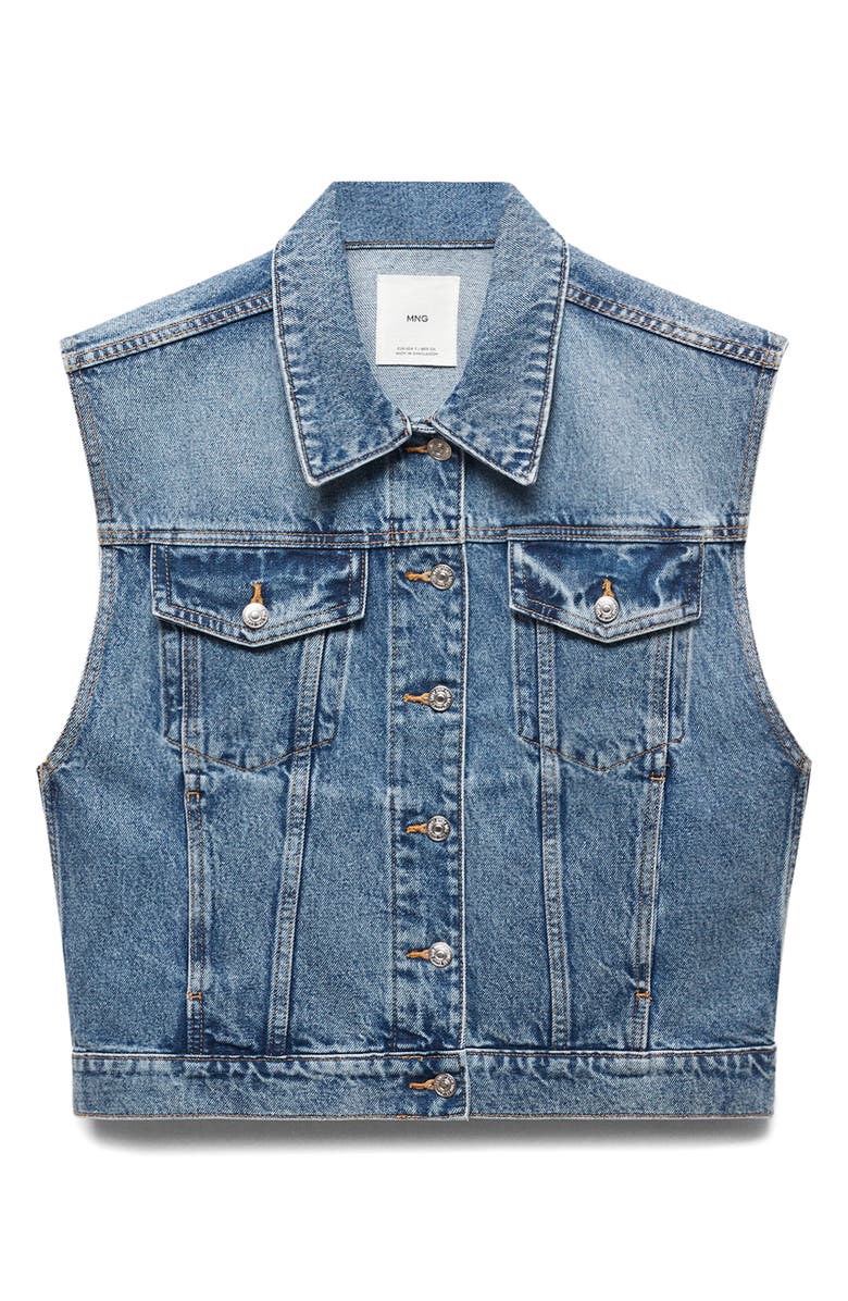 MANGO Oversize Denim Vest, Alternate, color, 