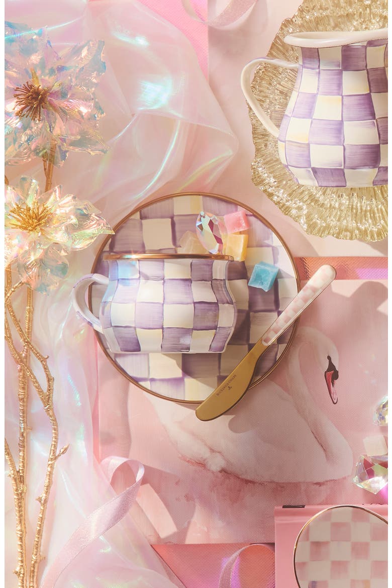 Violet Check Saucer, Alternate, color, VIOLET